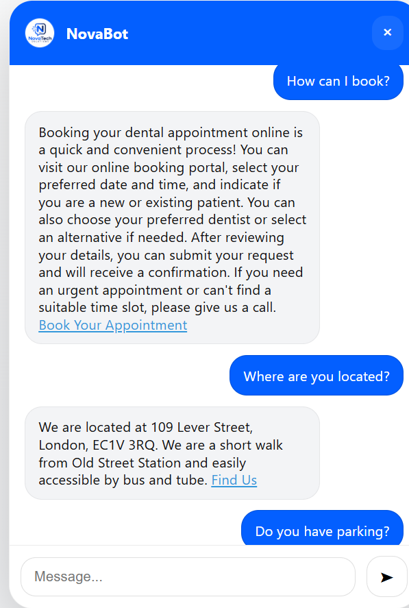 Service chatbot example