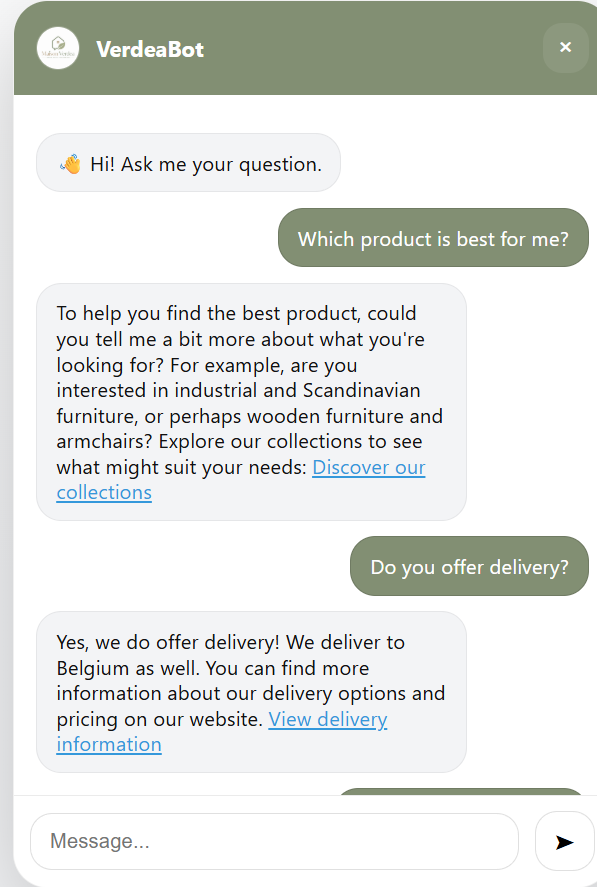 E-commerce chatbot example
